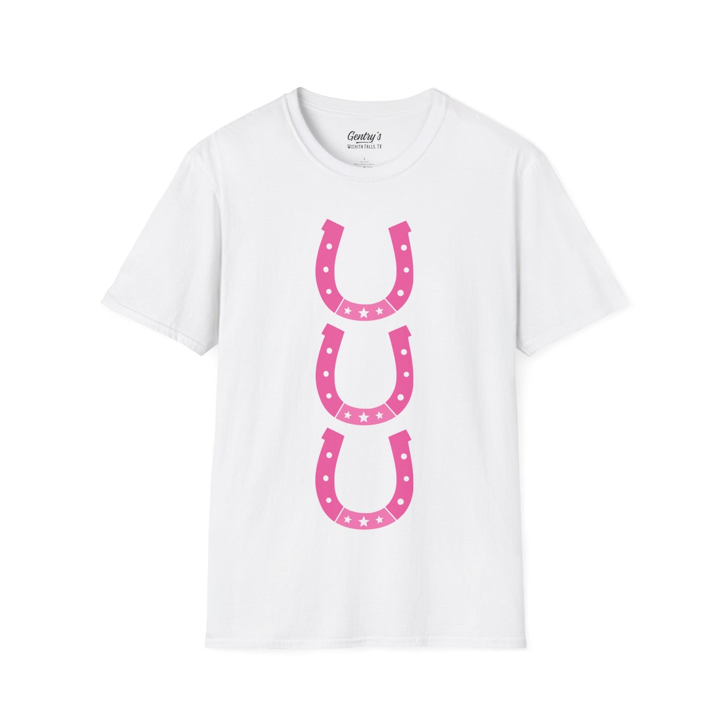 3 Lucky Horseshoe Unisex Softstyle T-Shirt