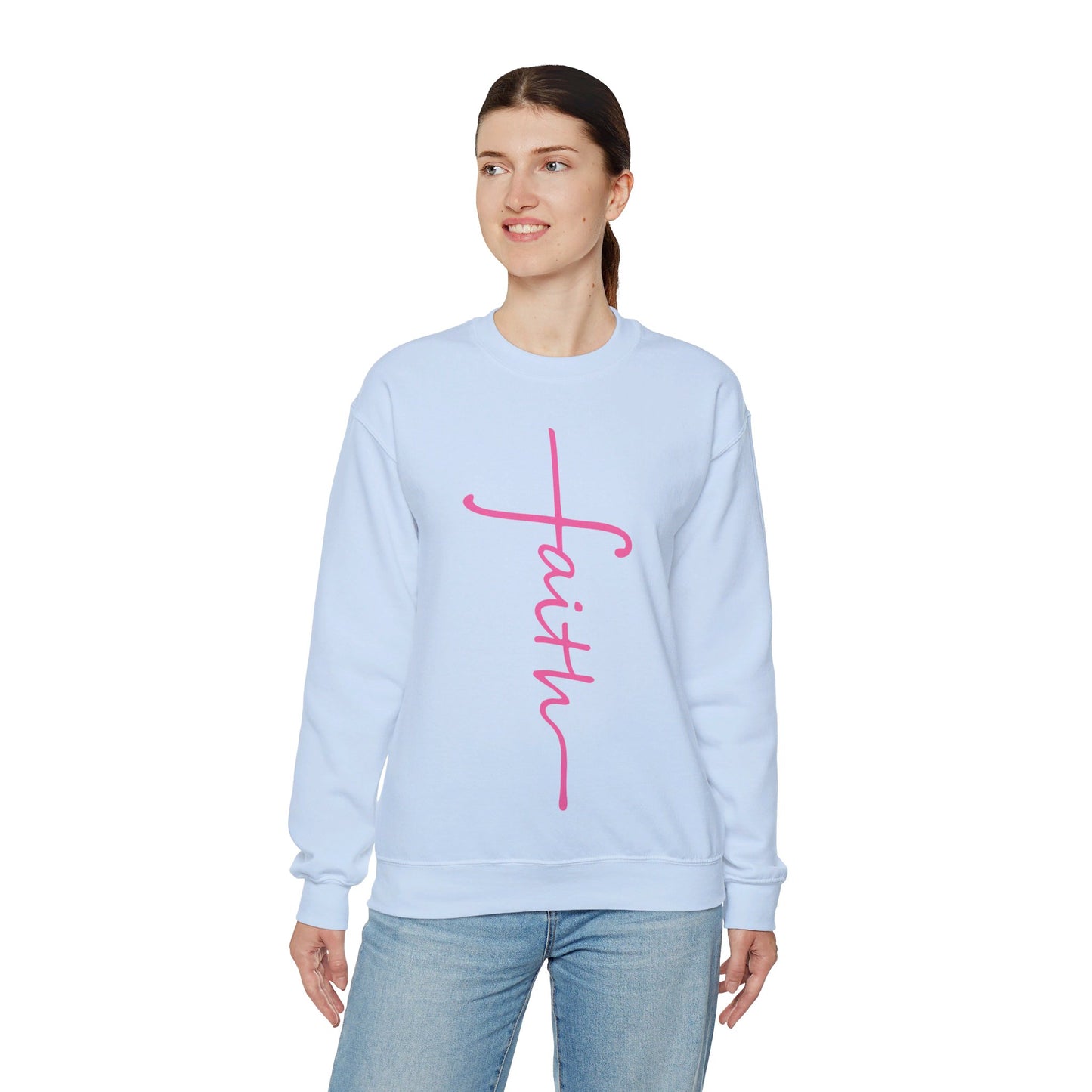 Faith Cross Unisex Heavy Blend™ Crewneck Sweatshirt