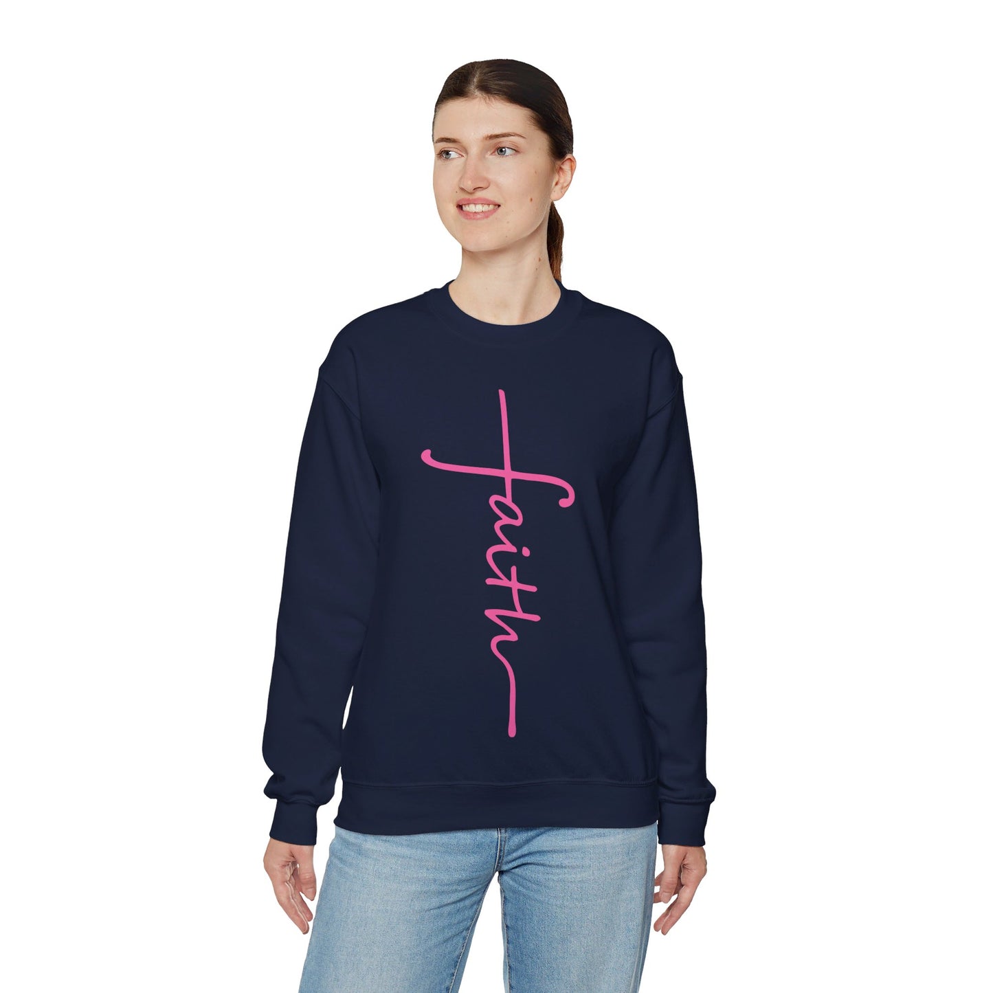 Faith Cross Unisex Heavy Blend™ Crewneck Sweatshirt