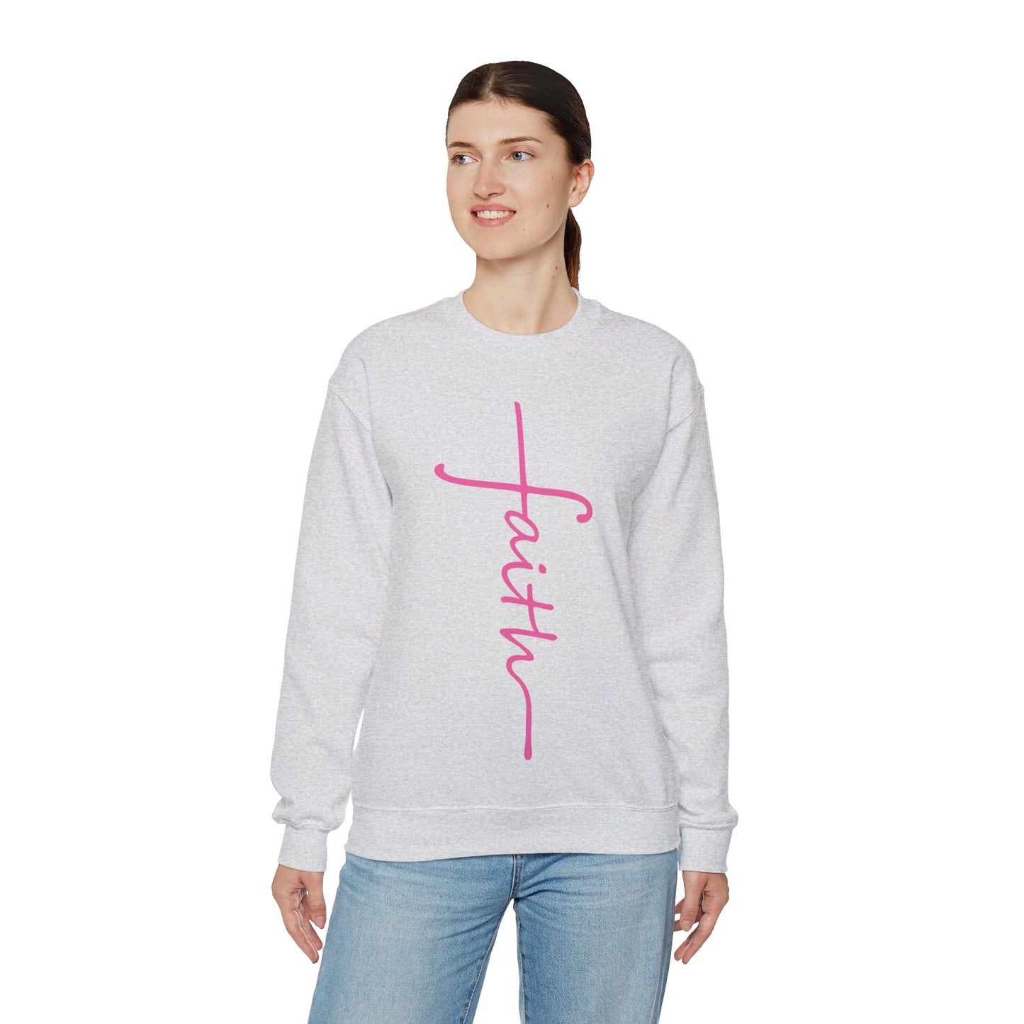 Faith Cross Unisex Heavy Blend™ Crewneck Sweatshirt