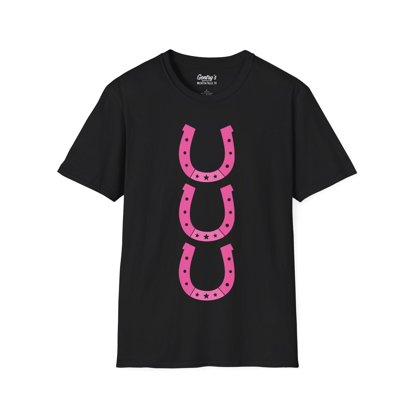 3 Lucky Horseshoe Unisex Softstyle T-Shirt