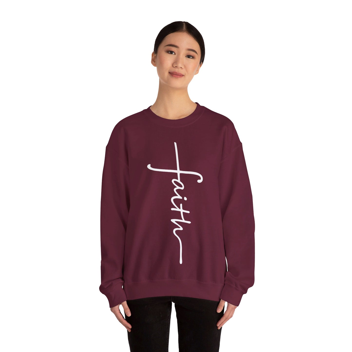 Faith Cross Unisex Heavy Blend™ Crewneck Sweatshirt