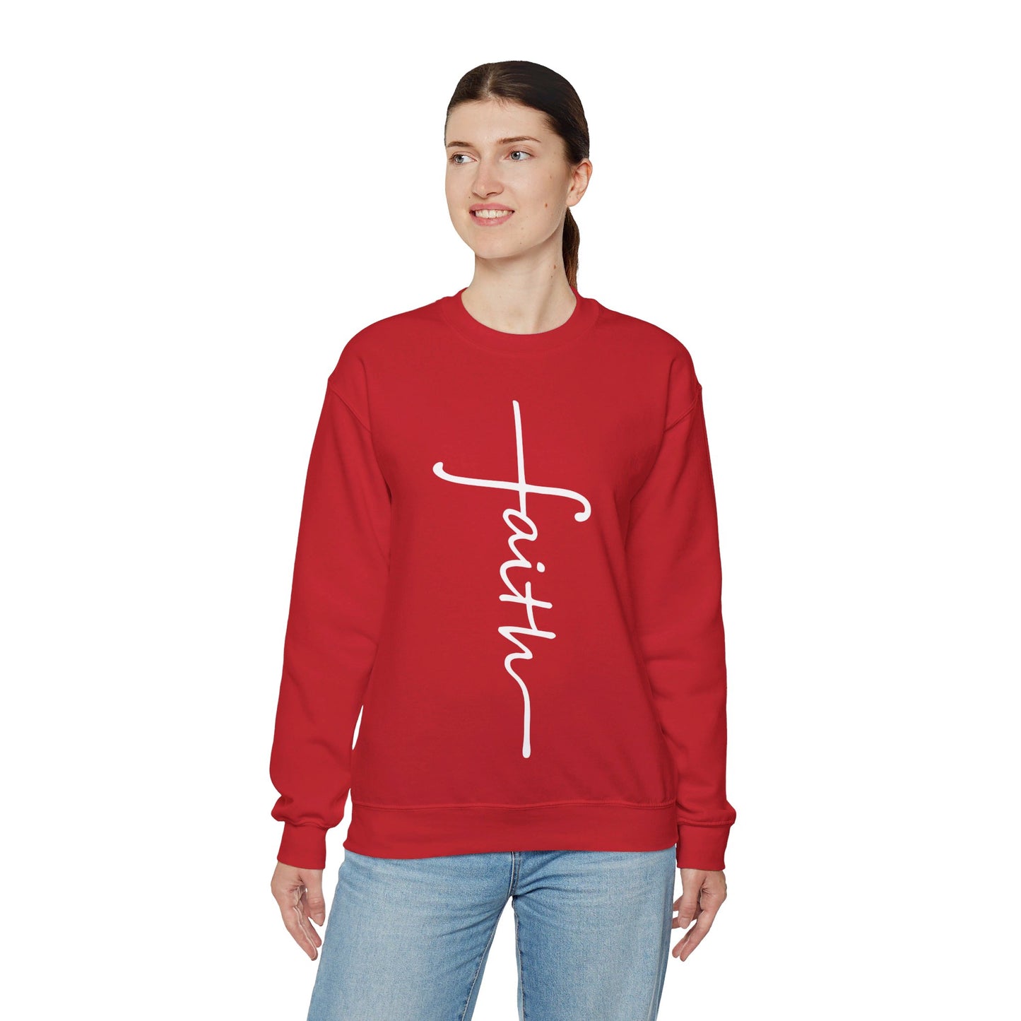 Faith Cross Unisex Heavy Blend™ Crewneck Sweatshirt
