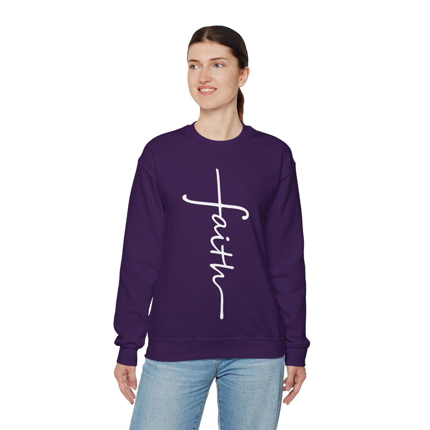 Faith Cross Unisex Heavy Blend™ Crewneck Sweatshirt