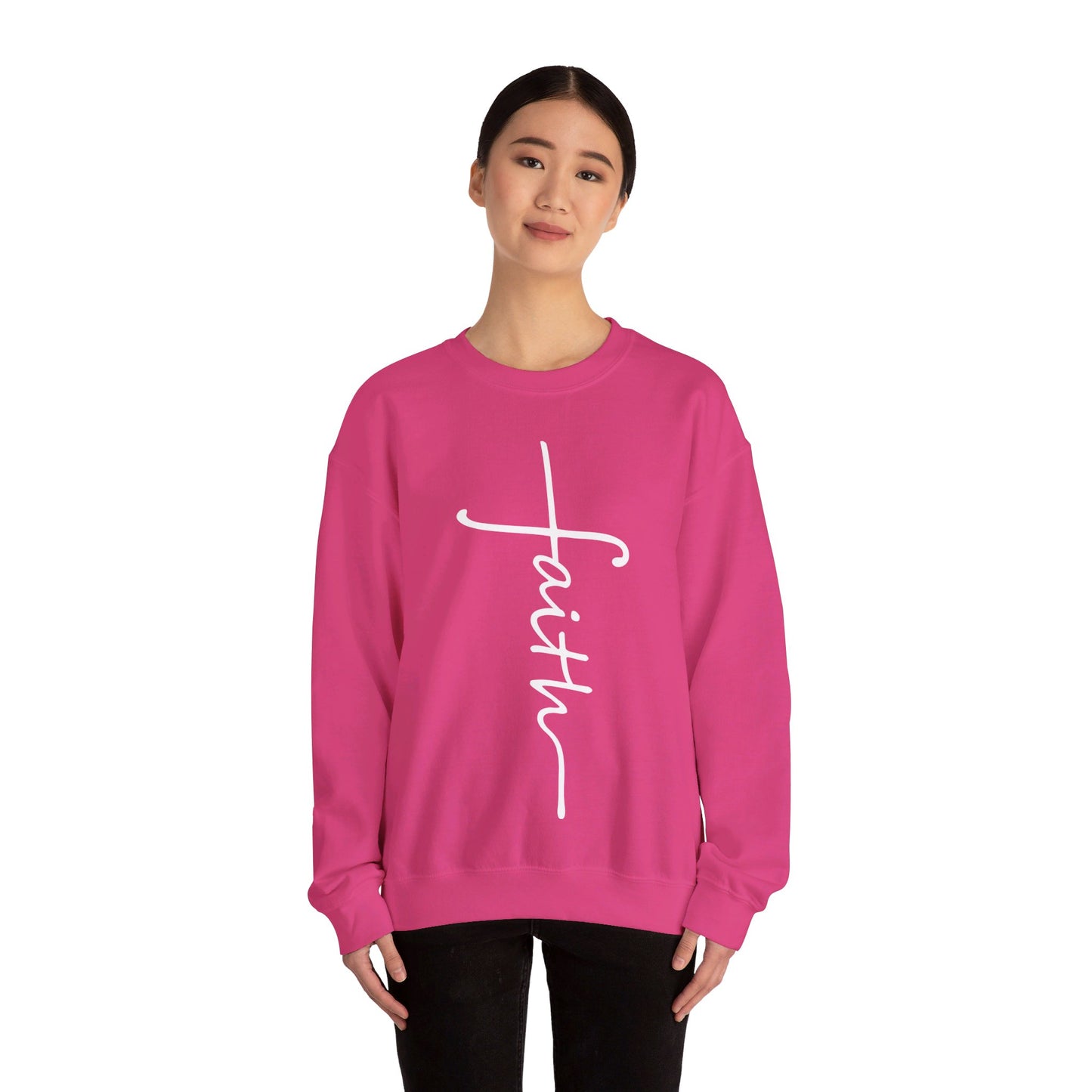 Faith Cross Unisex Heavy Blend™ Crewneck Sweatshirt