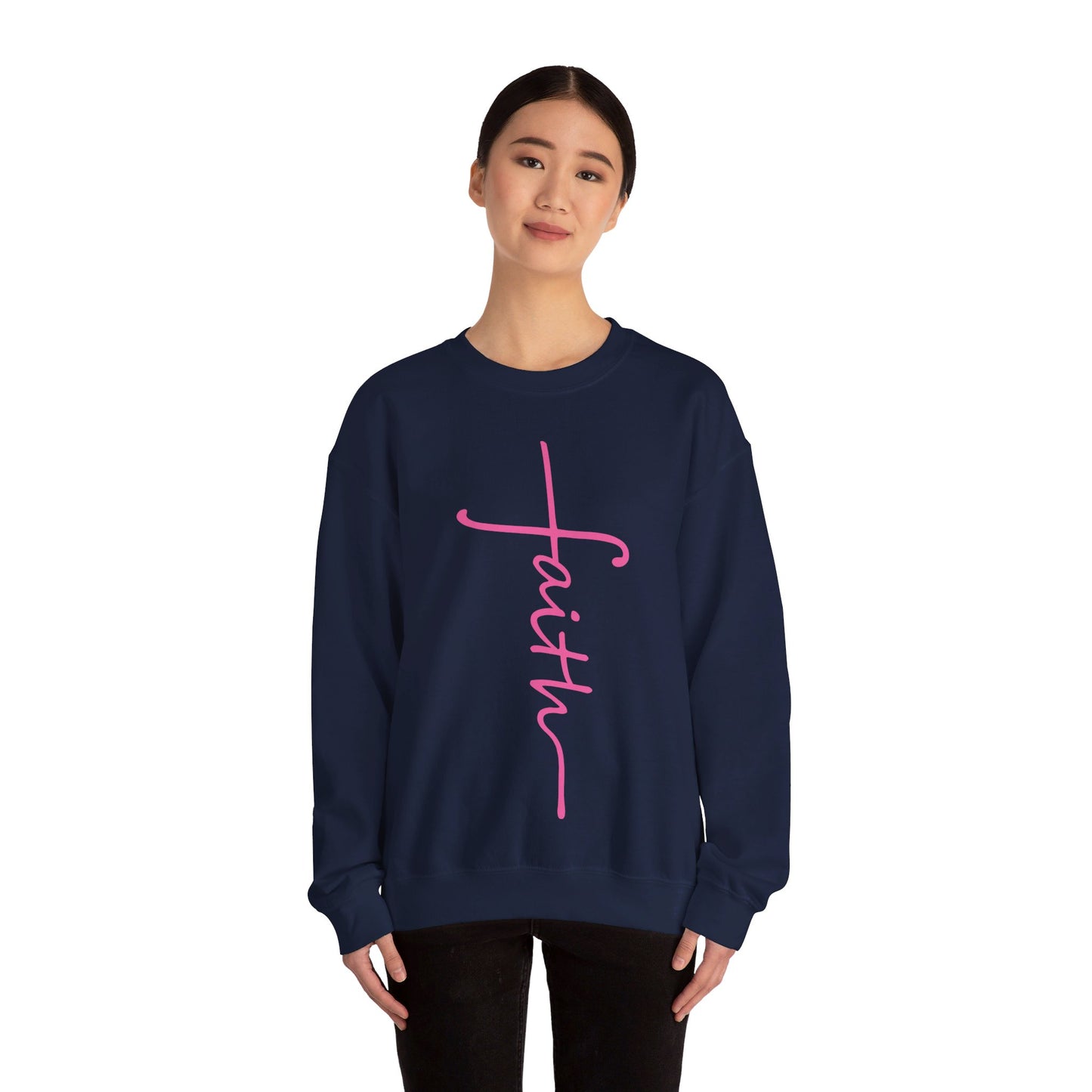 Faith Cross Unisex Heavy Blend™ Crewneck Sweatshirt