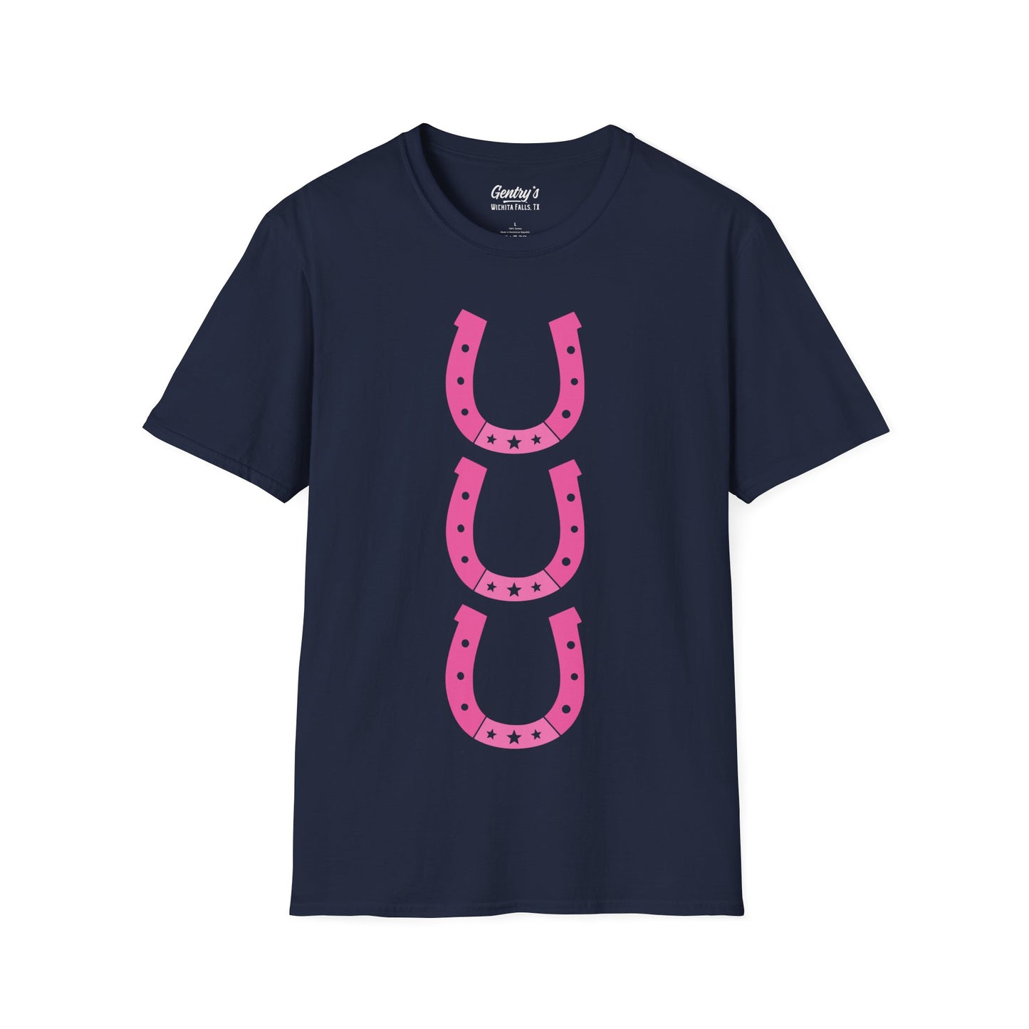 3 Lucky Horseshoe Unisex Softstyle T-Shirt