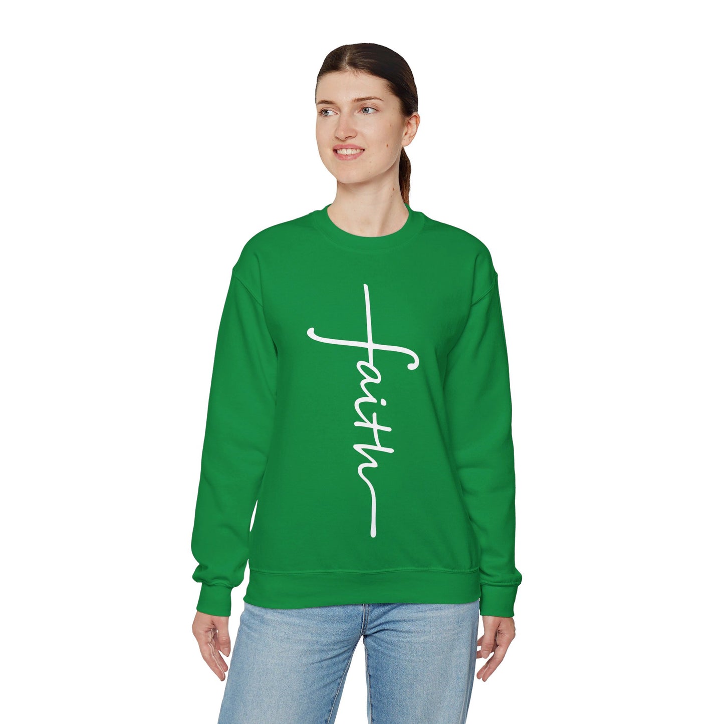 Faith Cross Unisex Heavy Blend™ Crewneck Sweatshirt