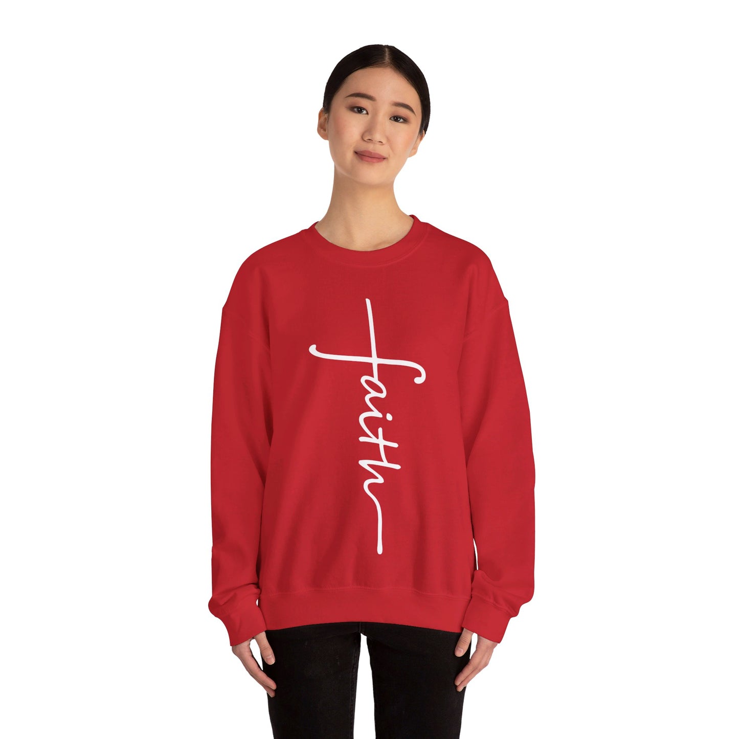Faith Cross Unisex Heavy Blend™ Crewneck Sweatshirt