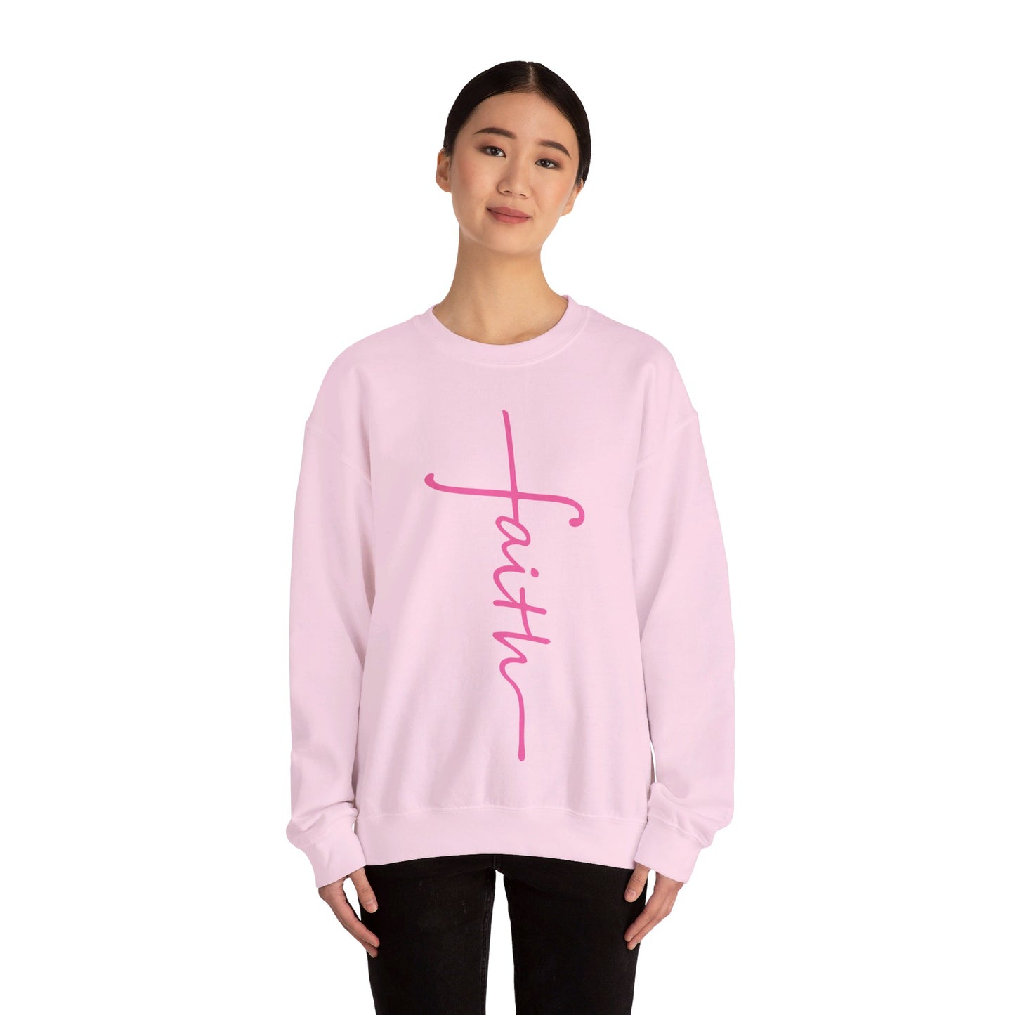 Faith Cross Unisex Heavy Blend™ Crewneck Sweatshirt