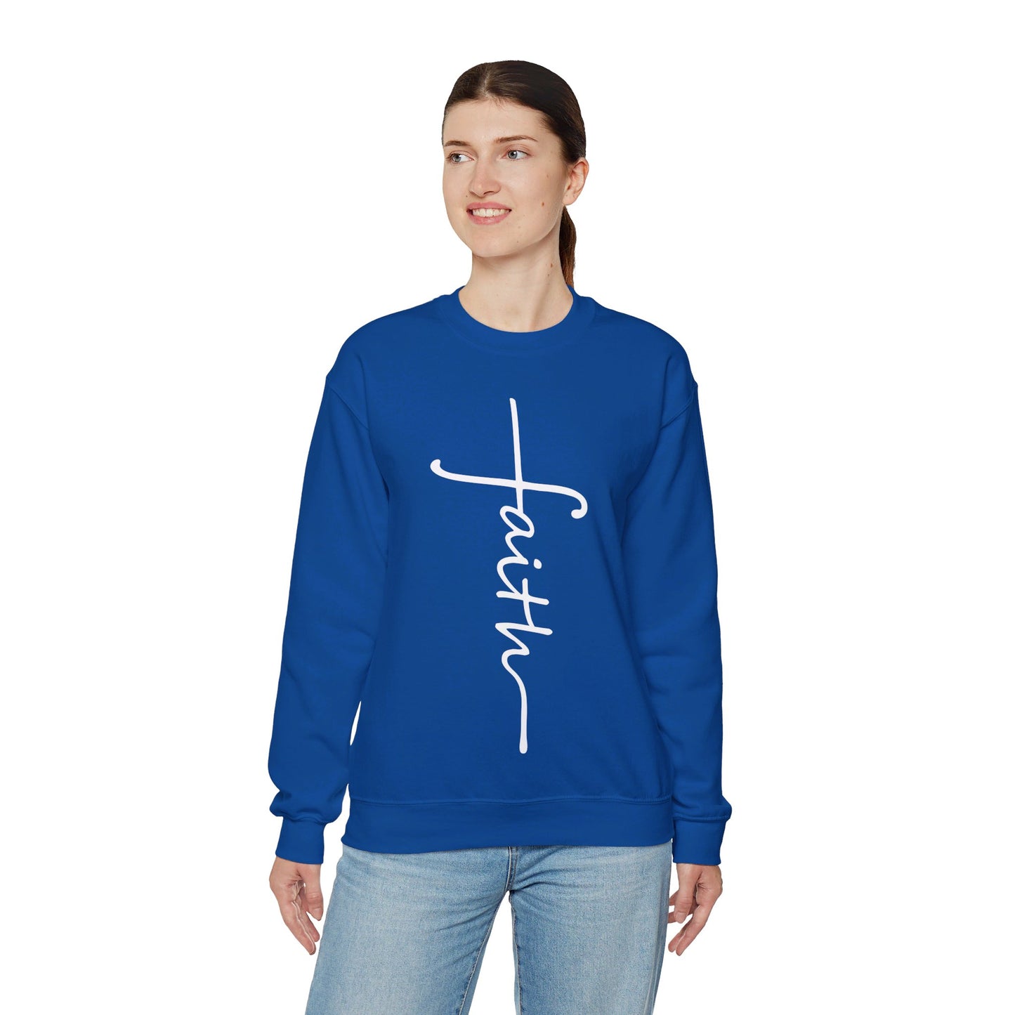 Faith Cross Unisex Heavy Blend™ Crewneck Sweatshirt