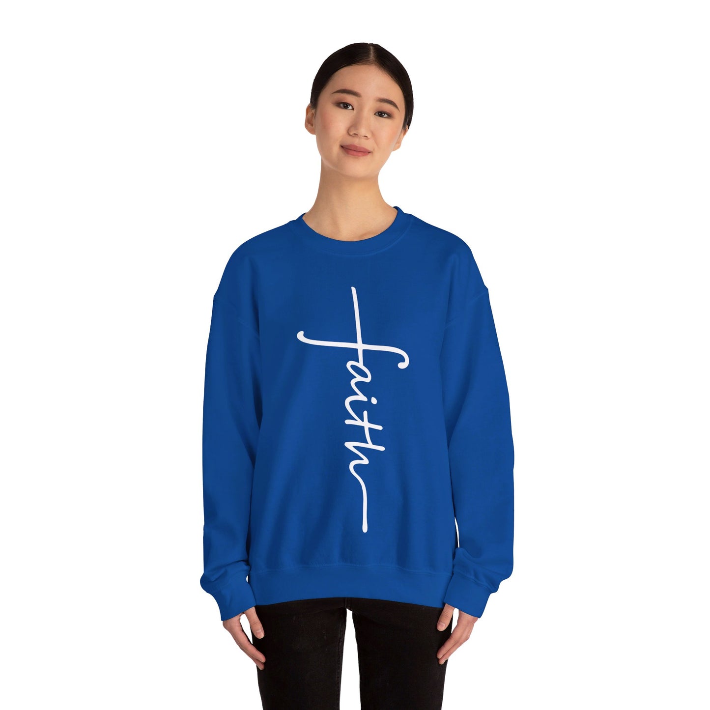 Faith Cross Unisex Heavy Blend™ Crewneck Sweatshirt