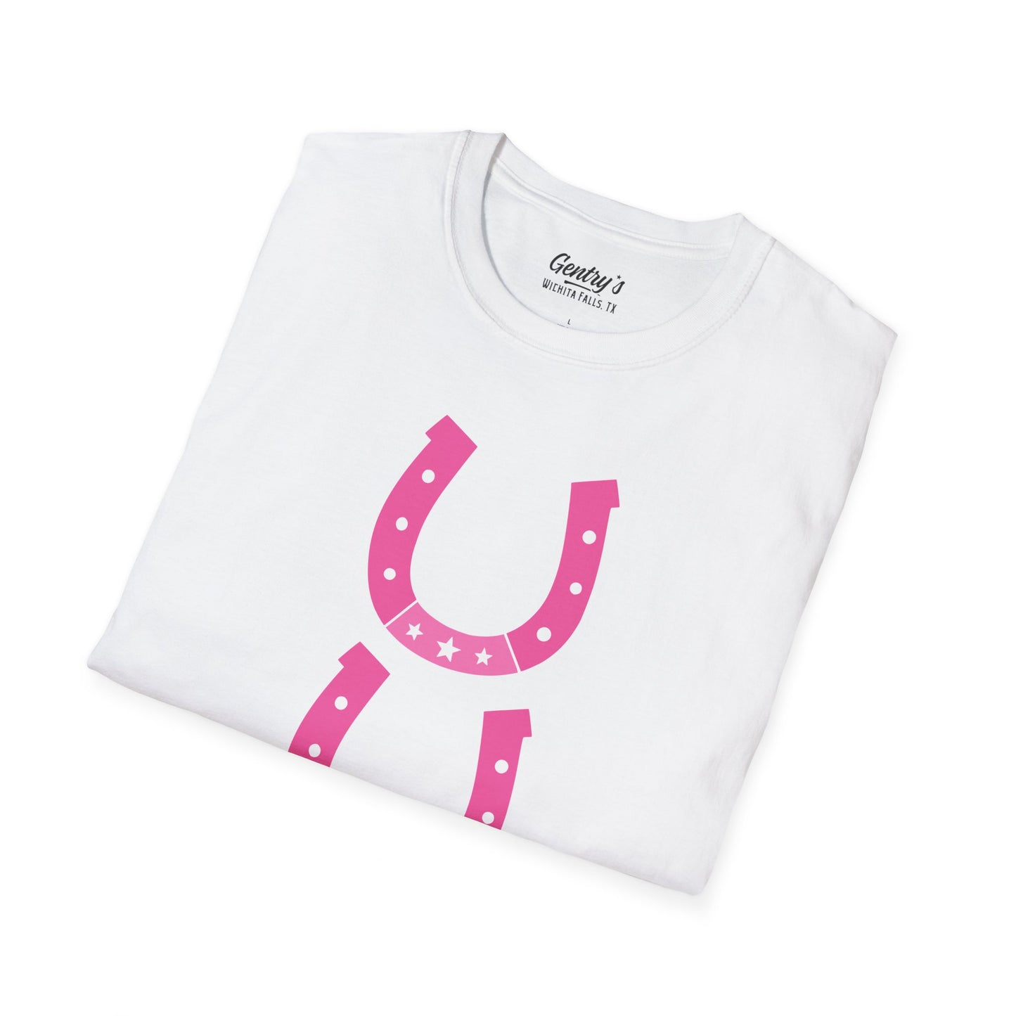 3 Lucky Horseshoe Unisex Softstyle T-Shirt