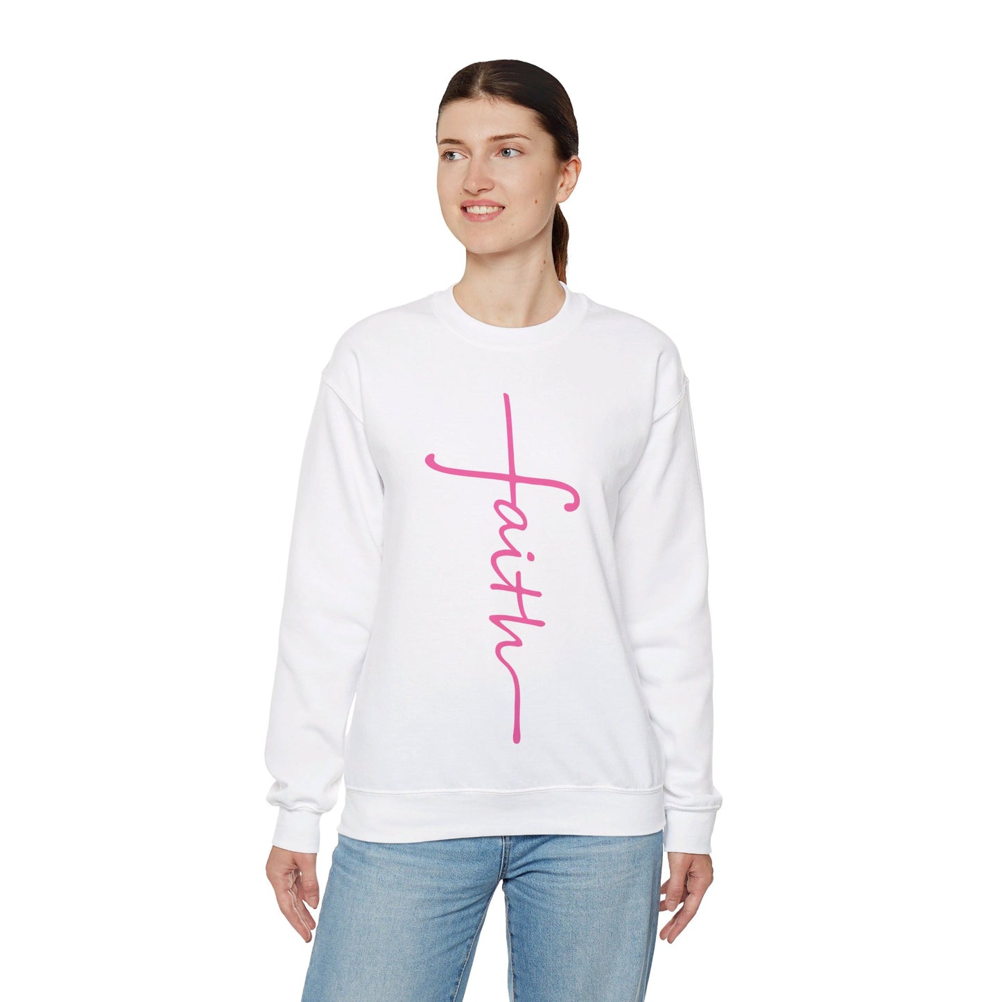 Faith Cross Unisex Heavy Blend™ Crewneck Sweatshirt