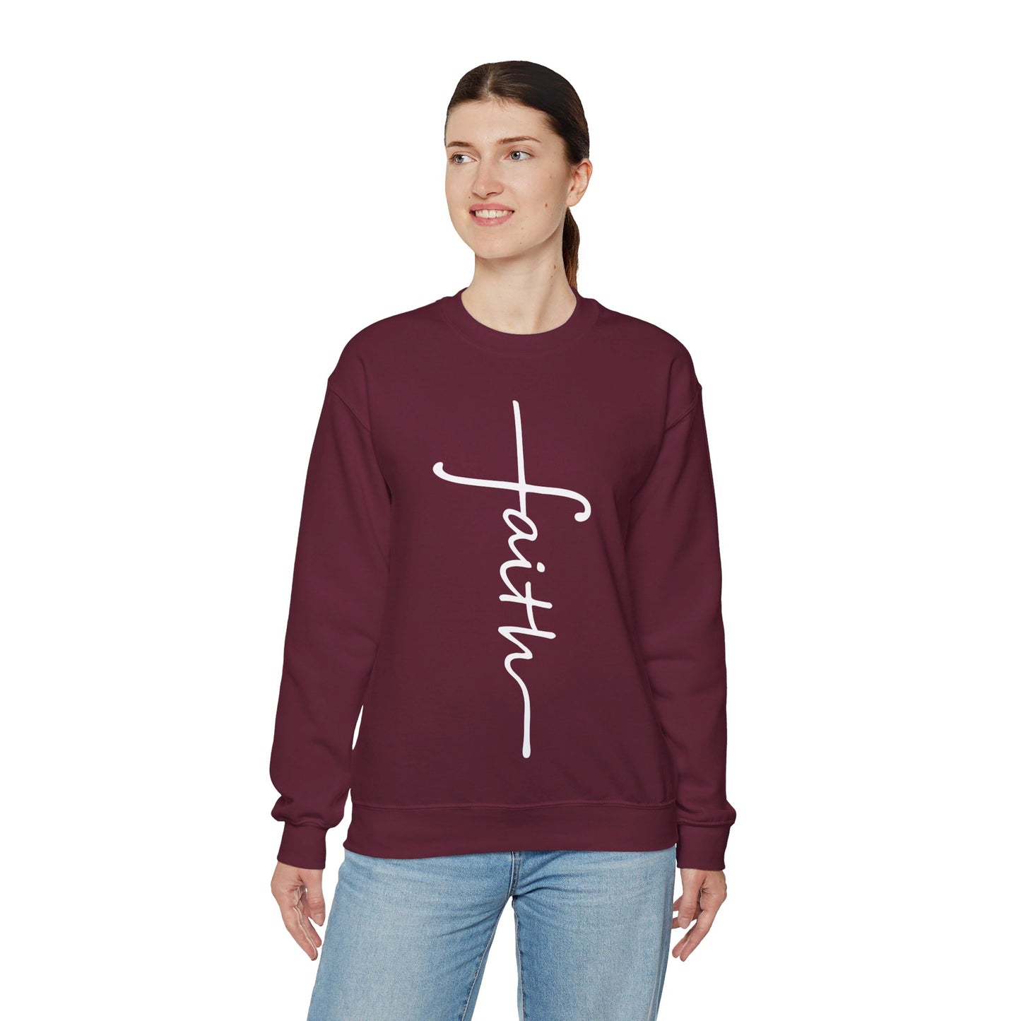 Faith Cross Unisex Heavy Blend™ Crewneck Sweatshirt