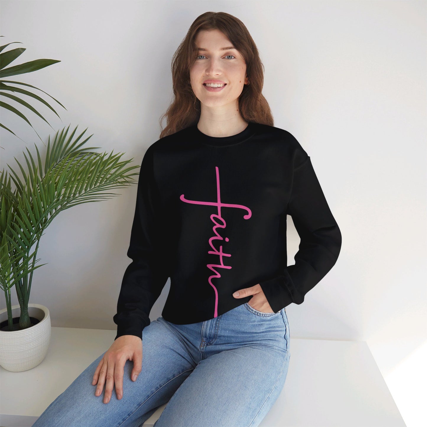 Faith Cross Unisex Heavy Blend™ Crewneck Sweatshirt