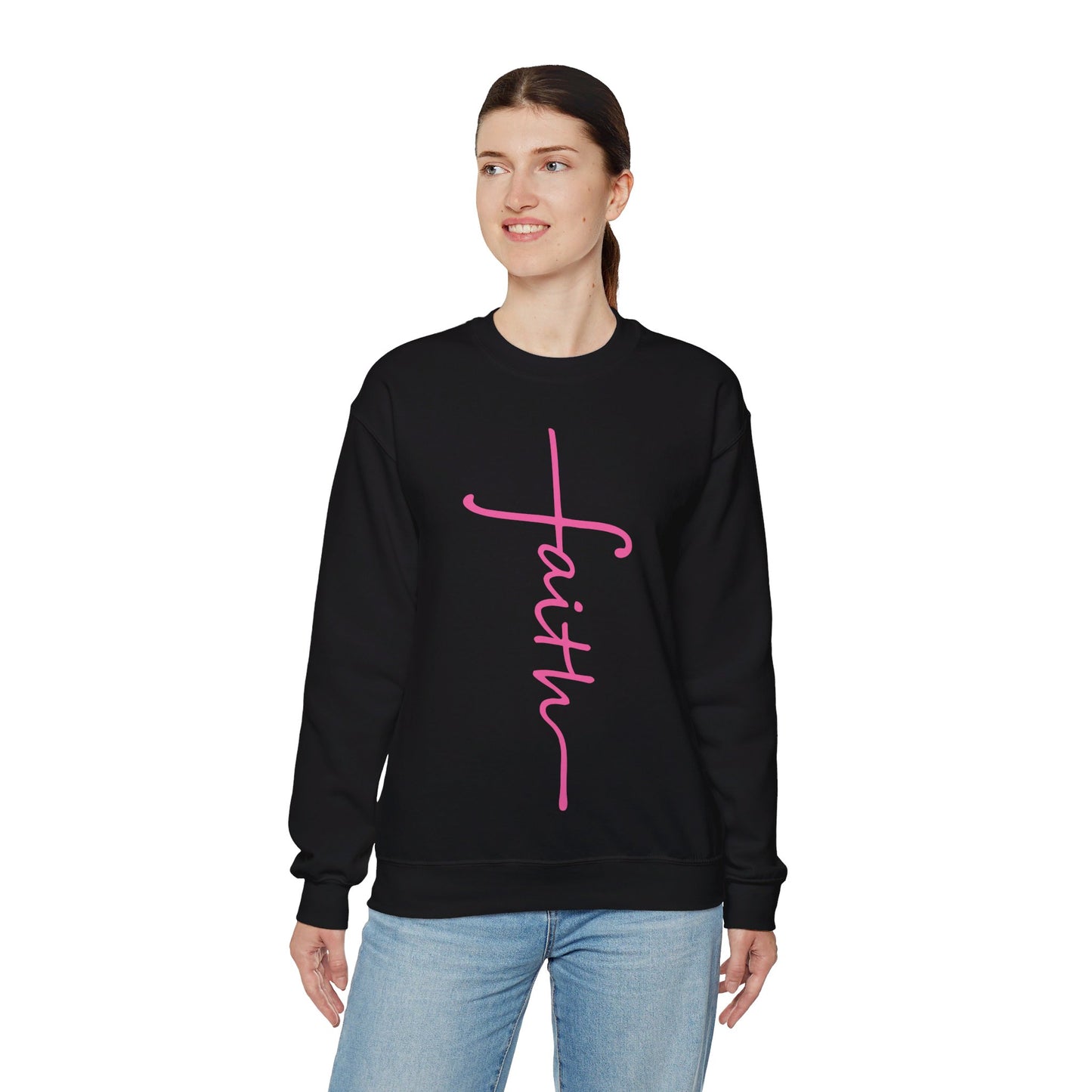 Faith Cross Unisex Heavy Blend™ Crewneck Sweatshirt