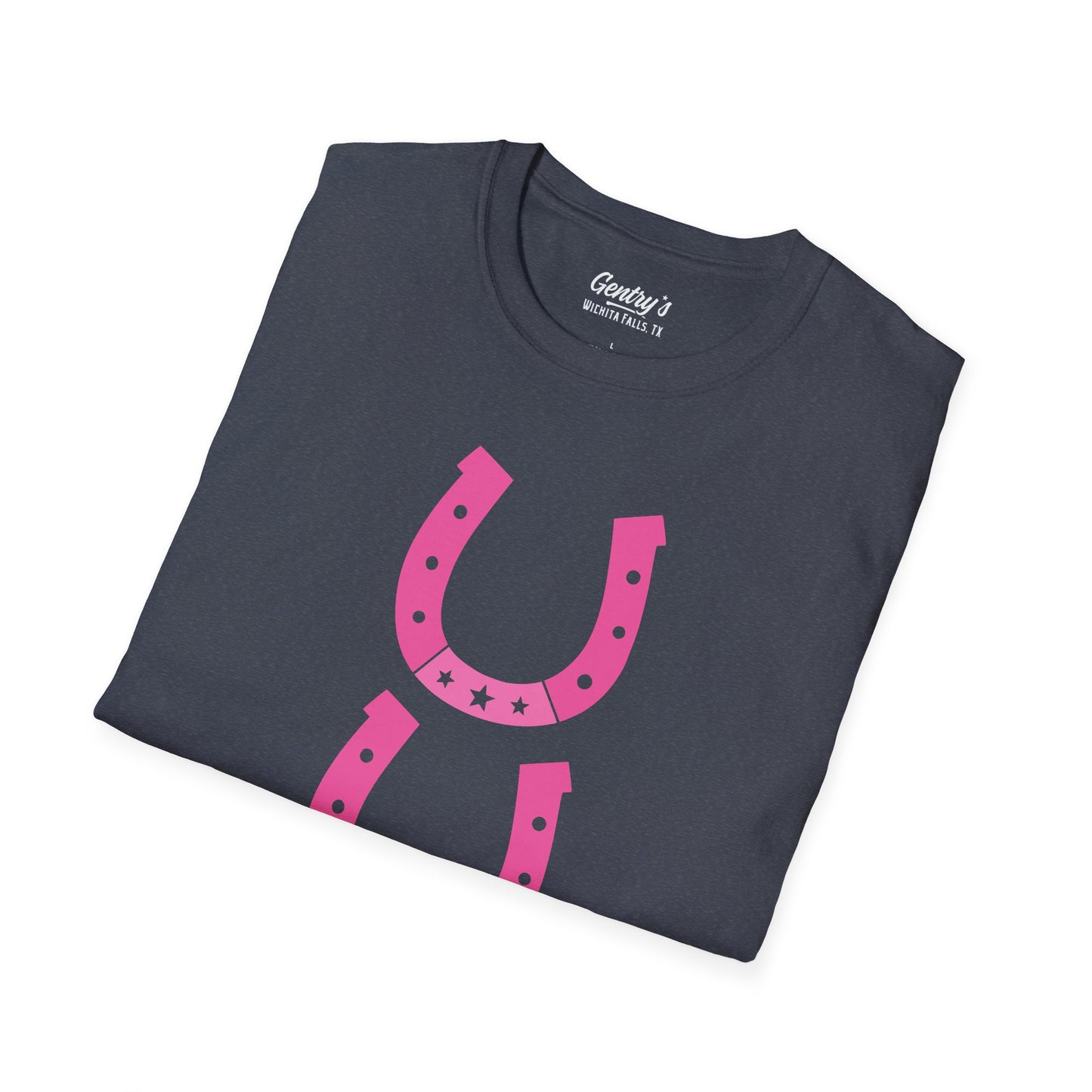 3 Lucky Horseshoe Unisex Softstyle T-Shirt