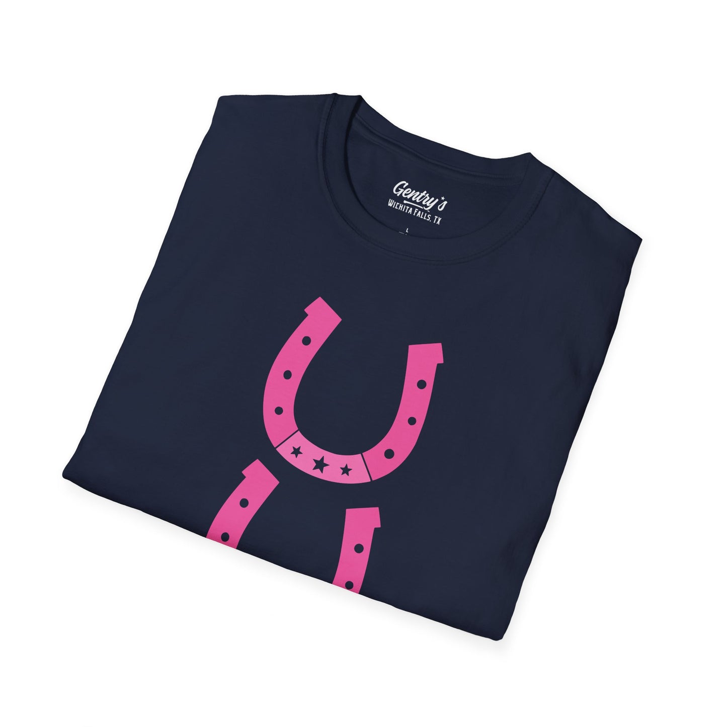 3 Lucky Horseshoe Unisex Softstyle T-Shirt